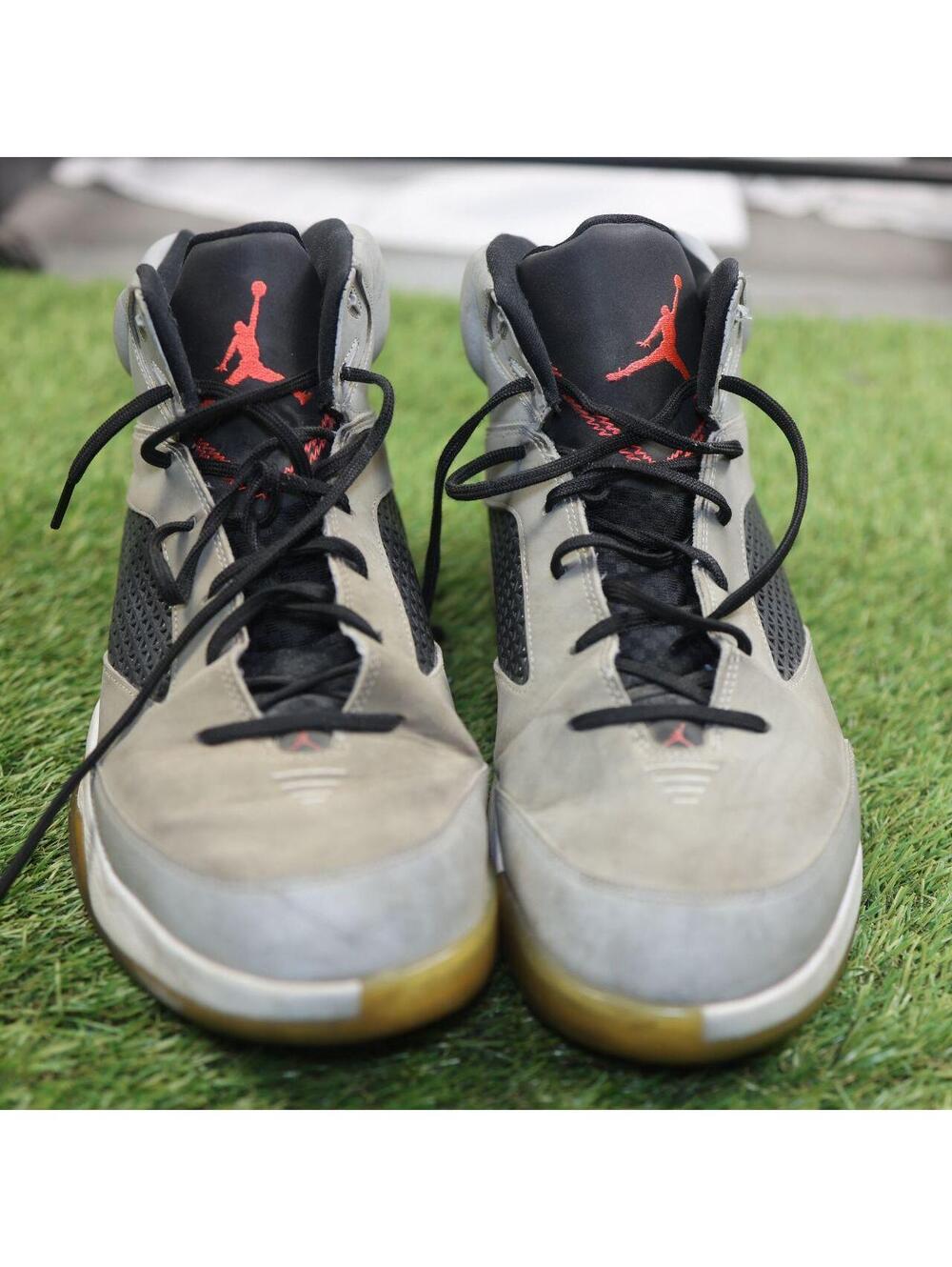 Air Jordan Flight Remix with woven panels, translucent gum-style outsole.